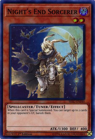 Night's End Sorcerer - HISU-EN040 - Super Rare - 1st Edition