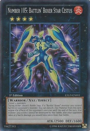 Number 105: Battlin' Boxer Star Cestus - LTGY-EN051 - Super Rare - 1st Edition