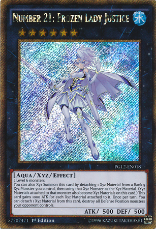 Number 21: Frozen Lady Justice - PGL2-EN018 - Gold Secret Rare - Unlimited