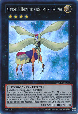 Number 8: Heraldic King Genom-Heritage - ABYR-EN045 - Super Rare - Unlimited