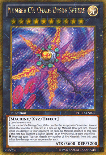 Number C9: Chaos Dyson Sphere - PGLD-EN022 - Gold Secret Rare - 1st Edition