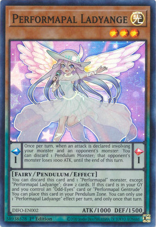 Performapal Ladyange - DIFO-EN002 - Super Rare - 1st Edition