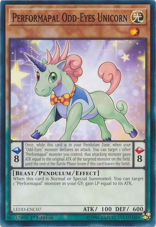 Performapal Odd-Eyes Unicorn - LEDD-ENC07 - Common - 1st Edition