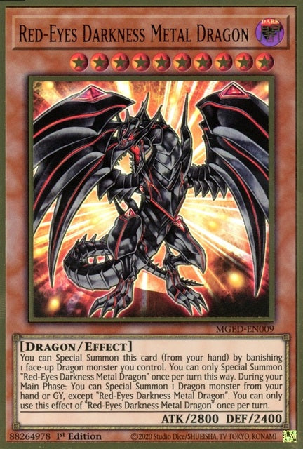 Red-Eyes Darkness Metal Dragon - MGED-EN009 - Premium Gold Rare - 1st Edition