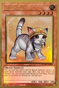 Rescue Cat (Alternate Art) - MGED-EN006 - Premium Gold Rare - 1st Edition