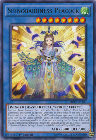 Shinobaroness Peacock - MP17-EN200 - Rare - 1st Edition