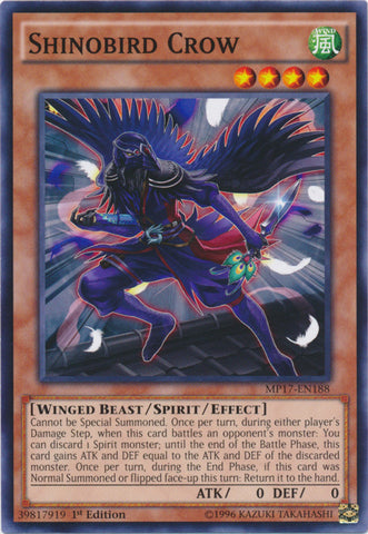 Shinobird Crow - MP17-EN188 - Common - 1st Edition