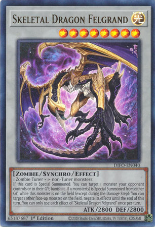 Skeletal Dragon Felgrand - DIFO-EN040 - Ultra Rare - 1st Edition