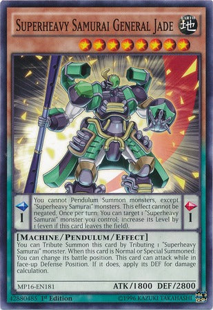 Superheavy Samurai General Jade - MP16-EN181 - Common - 1st Edition