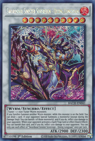 Swordsoul Sinister Sovereign - Qixing Longyuan - BACH-EN041 - Secret Rare - 1st Edition