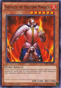 Thestalos the Firestorm Monarch - SR01-EN008 - Common - 1st Edition