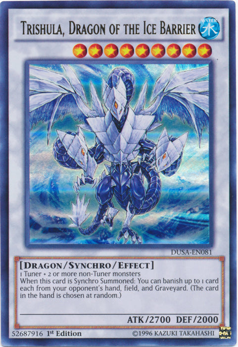 Trishula, Dragon of the Ice Barrier - DUSA-EN081 - Ultra Rare - 1st Edition