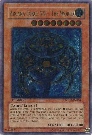 Arcana Force XXI - The World - LODT-EN016 - Ultimate Rare - 1st Edition