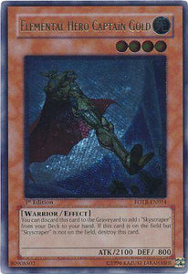 Elemental Hero Captain Gold - FOTB-EN014 - Ultimate Rare - 1st Edition