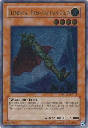 Elemental Hero Captain Gold - FOTB-EN014 - Ultimate Rare - Unlimited