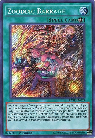 Zoodiac Barrage - RATE-EN059 - Secret Rare - 1st Edition